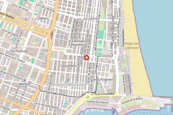 Map showing Mercado de Russafa in Valencia