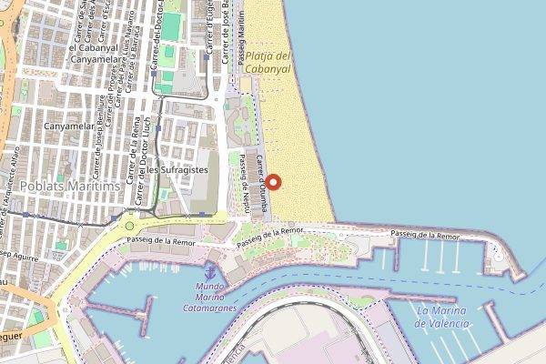 Map showing Mercado del Cabanyal in Valencia