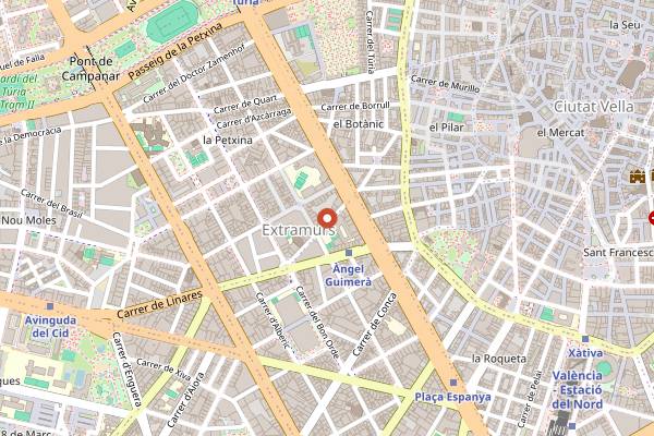 Map showing El Loco Club in Valencia