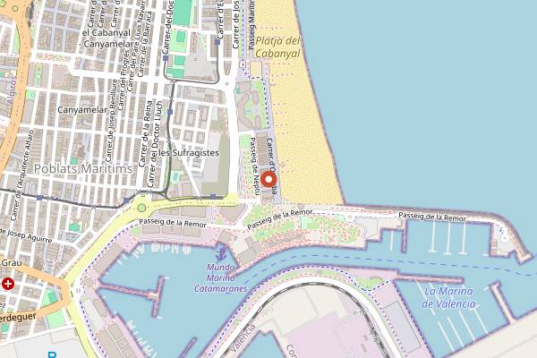 Map showing Hotel Balandret Rooftop in Valencia