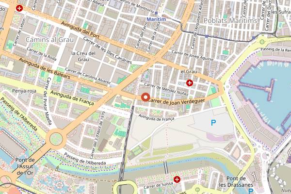 Map showing La Fabrica de Hielo in Valencia