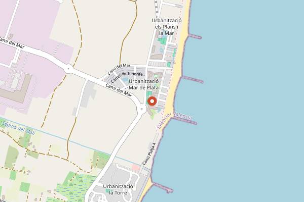 Map showing Marina Beach Club in Valencia