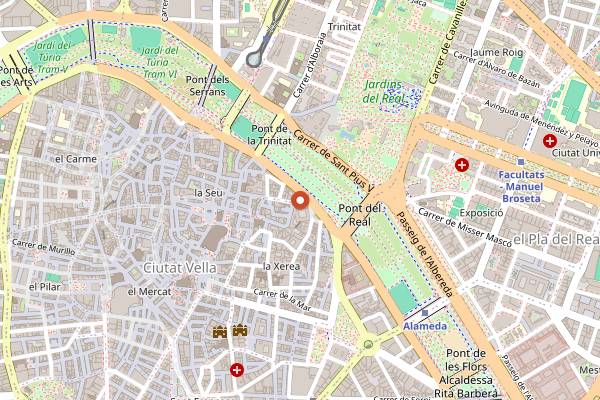 Map showing Matisse Club in Valencia