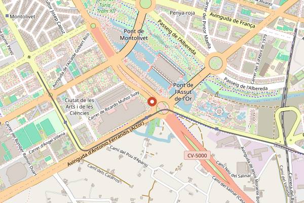 Map showing Umbracle Terraza in Valencia