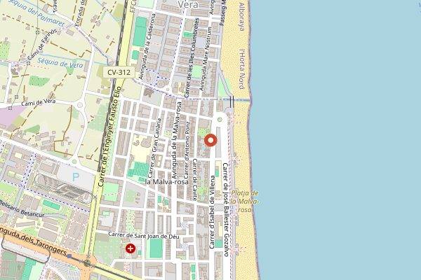 Map showing Casa Carmela in Valencia