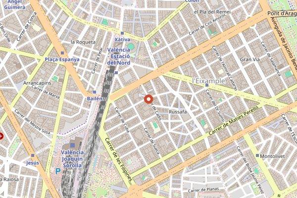 Map showing Casa Mundo in Valencia