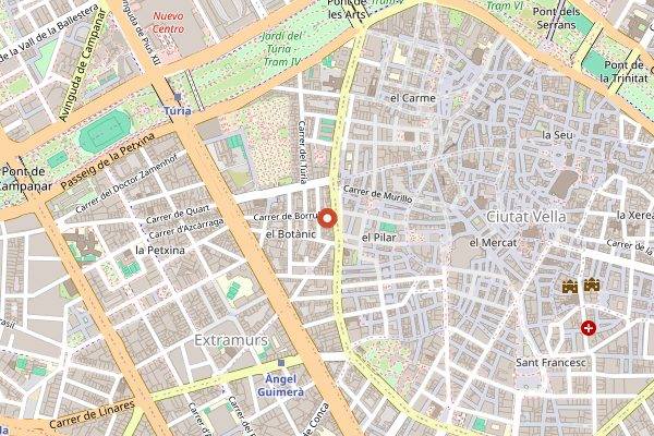 Map showing Goya Gallery Restaurant in Valencia