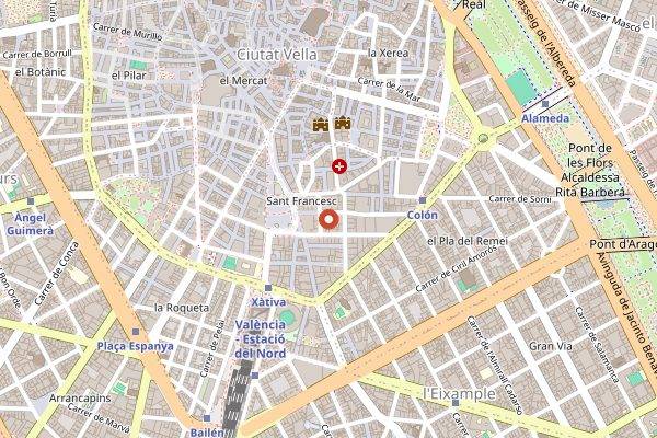 Map showing Vuelve Carolina in Valencia