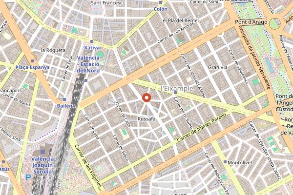 Map showing Bunyolería El Contraste in Valencia