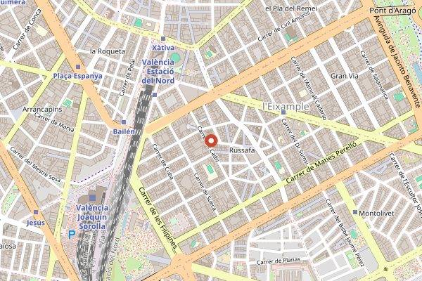 Map showing Bodegas Biosca in Valencia