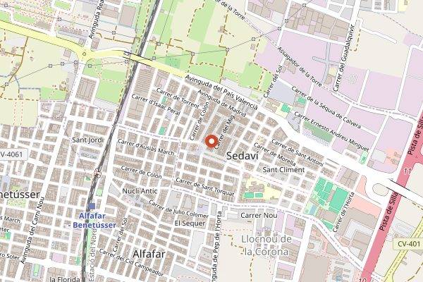 Map showing Vinorte Wine Bar in Valencia