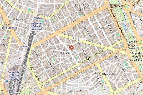 Map showing ViveVino in Valencia
