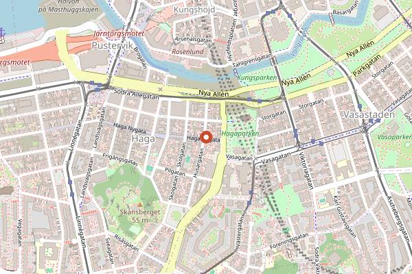 Map showing Cafe Husaren in Gothenburg