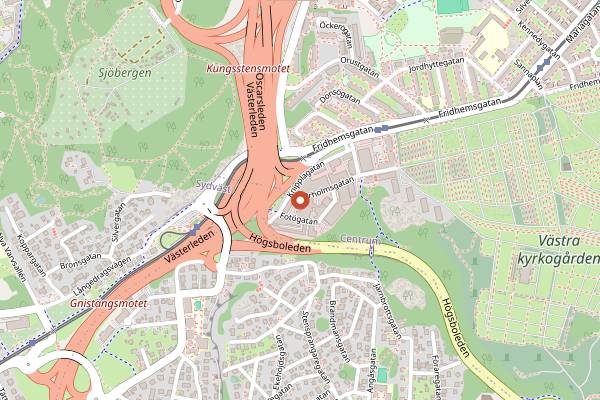 Map showing Gringo Nordic Coffee Roasters in Gothenburg