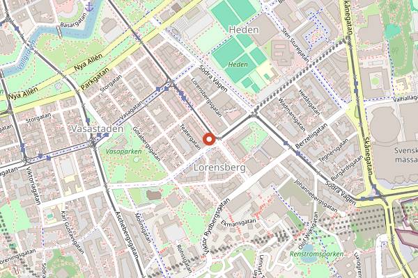 Map showing Koppar Kaffe in Gothenburg