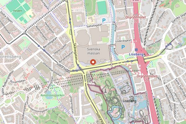 Map showing En Ol och Whiskymassa (Gothenburg Beer and Whisky Fair) in Gothenburg