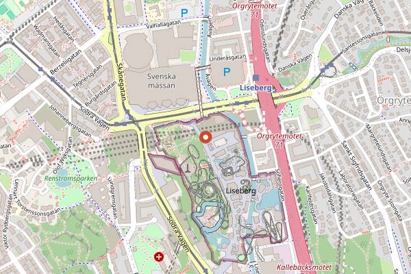Map showing Christmas at Liseberg in Gothenburg