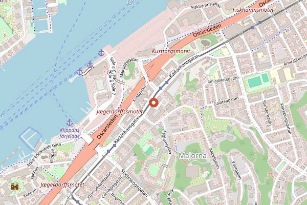 Map showing Majornas Beer Festival in Gothenburg