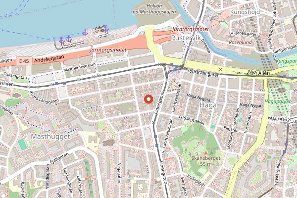 Map showing Riddarbageriet in Gothenburg