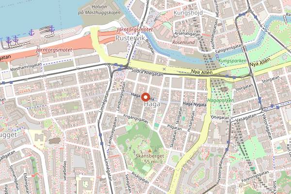 Map showing Haga Julmarknad in Gothenburg