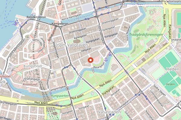 Map showing Stora Saluhallen in Gothenburg