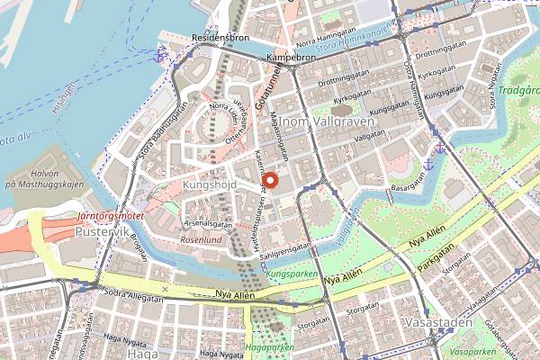 Map showing Sticky Fingers in Gothenburg