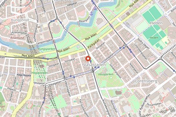 Map showing Valand in Gothenburg