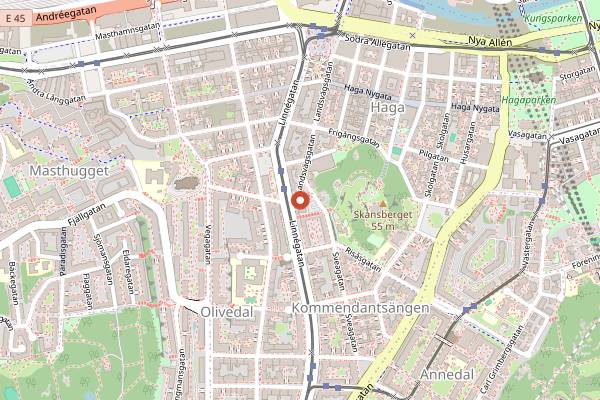 Map showing Rada Gelato in Gothenburg