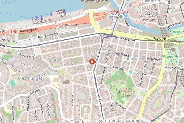 Map showing Tizne in Gothenburg