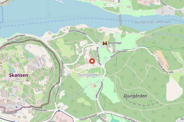 Map showing Rosendals Bageri in Stockholm