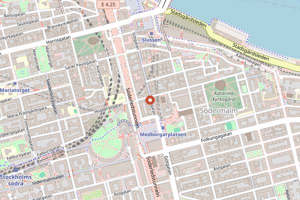 Map showing S:t Paul Bageri Götgatan in Stockholm