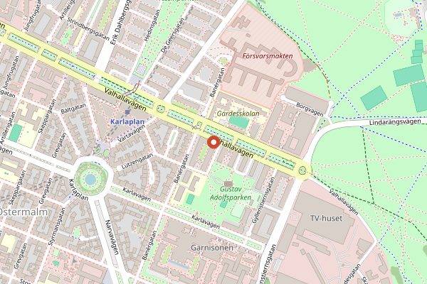 Map showing Valhallabageriet in Stockholm