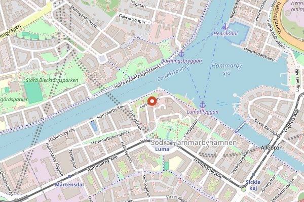 Map showing Nya Carnegiebryggeriet in Stockholm
