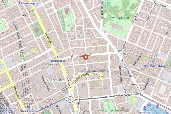 Map showing K25 Asian Lunch Counters in Stockholm