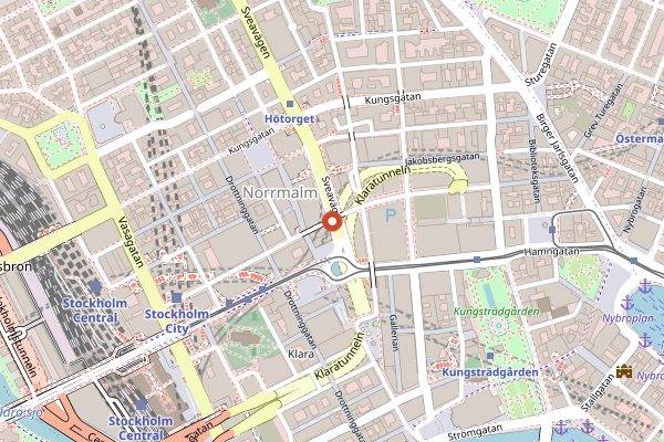 Map showing Sibyllans korvkiosk in Stockholm