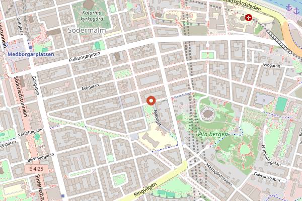 Map showing Kaferang Nytorget in Stockholm