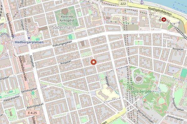 Map showing Lykke Nytorget in Stockholm