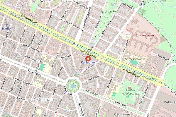 Map showing Bondens Egen Marknad in Stockholm
