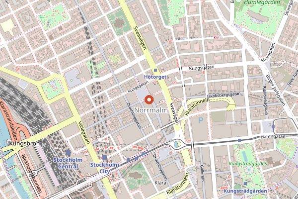 Map showing Hötorgshallen in Stockholm