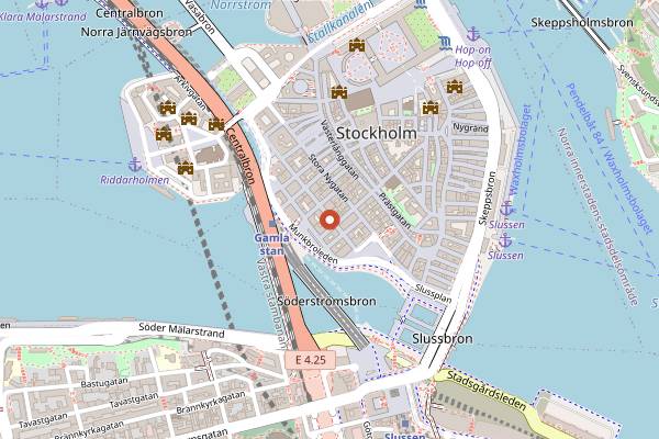 Map showing Corner Club in Stockholm
