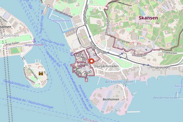 Map showing Gröna Lund Concert Stage in Stockholm
