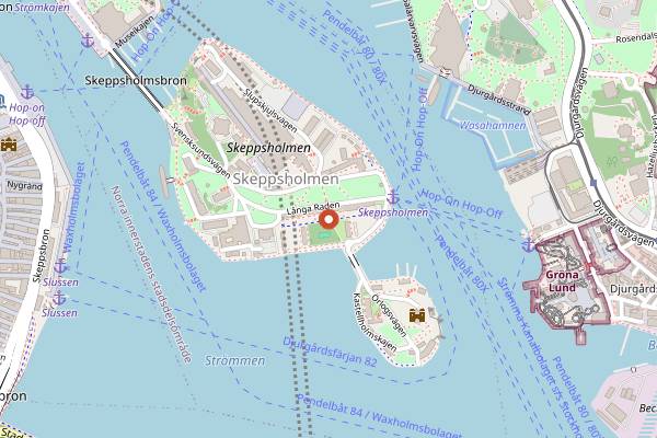 Map showing Hotel Skeppsholmen Roof Terrace in Stockholm
