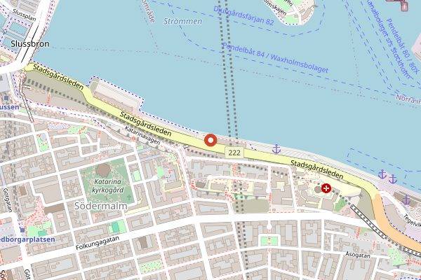 Map showing Fotografiska Restaurant in Stockholm