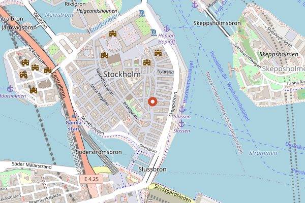 Map showing Magnus Ladulås in Stockholm