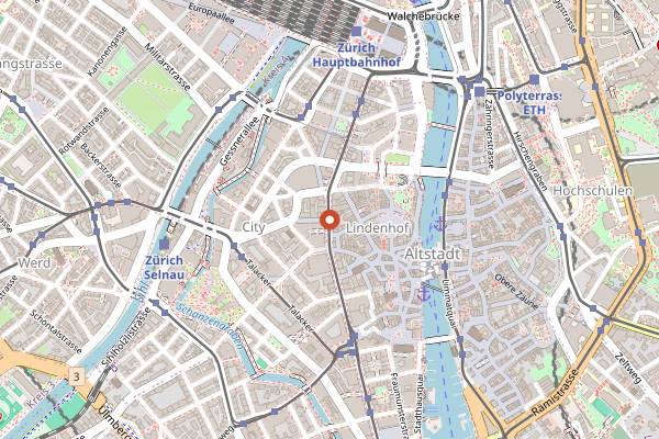 Map showing Confiserie Honold in Zurich