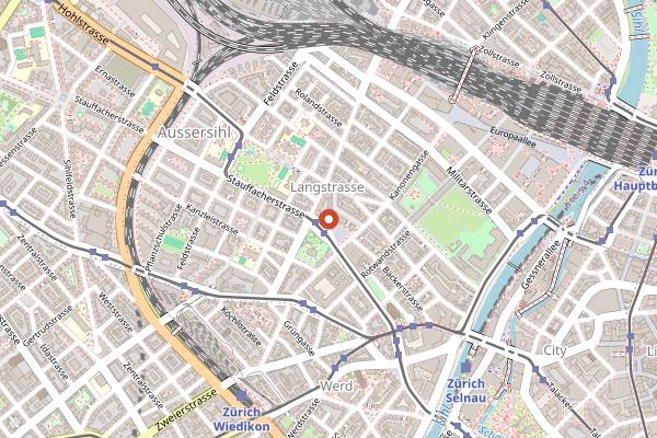 Map showing John Baker Helvetiaplatz in Zurich