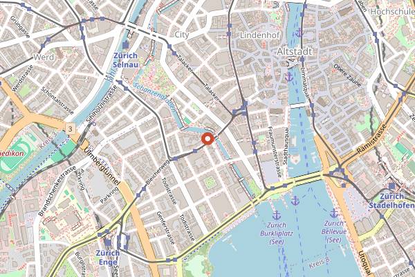 Map showing La Stanza in Zurich