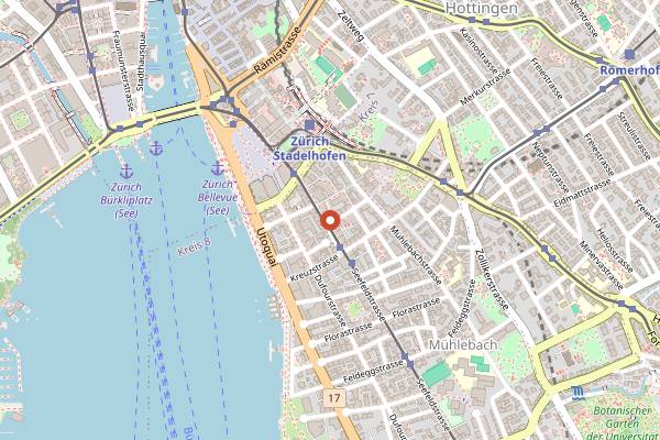 Map showing MAME Seefeld in Zurich
