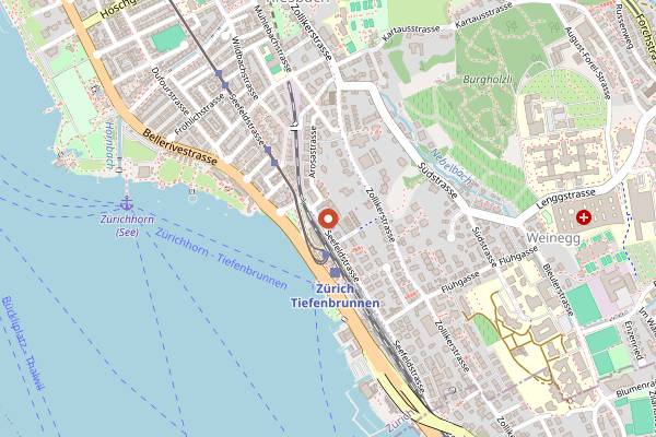 Map showing Muehlerama Baking and Cooking School in Zurich