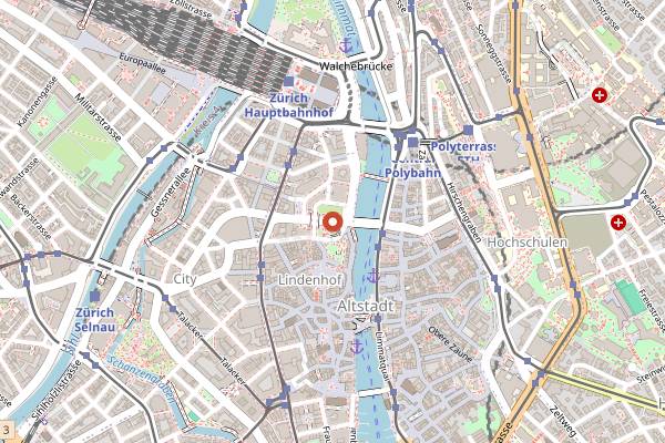 Map showing Food Zurich in Zurich